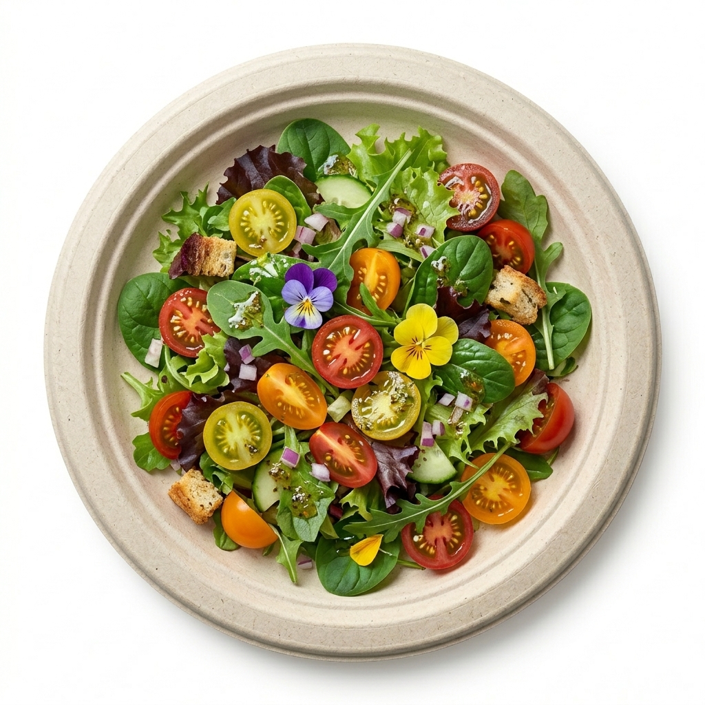10 Inch Round Plates with food