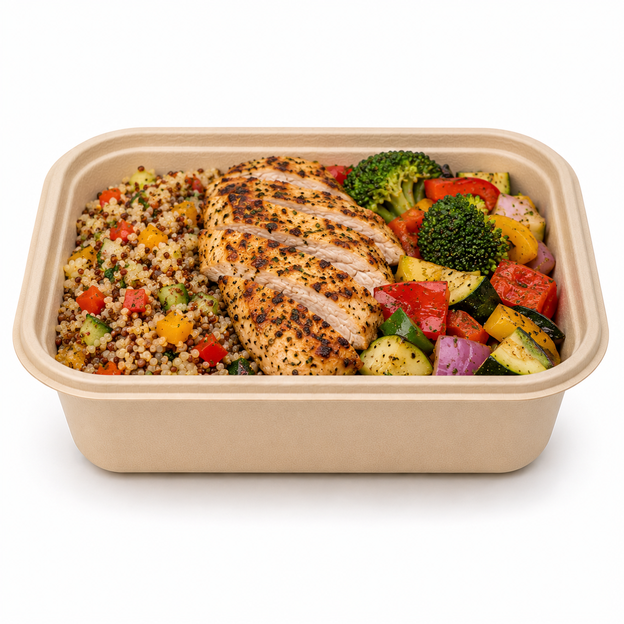 16 oz (500ml) Rectangular Container with food