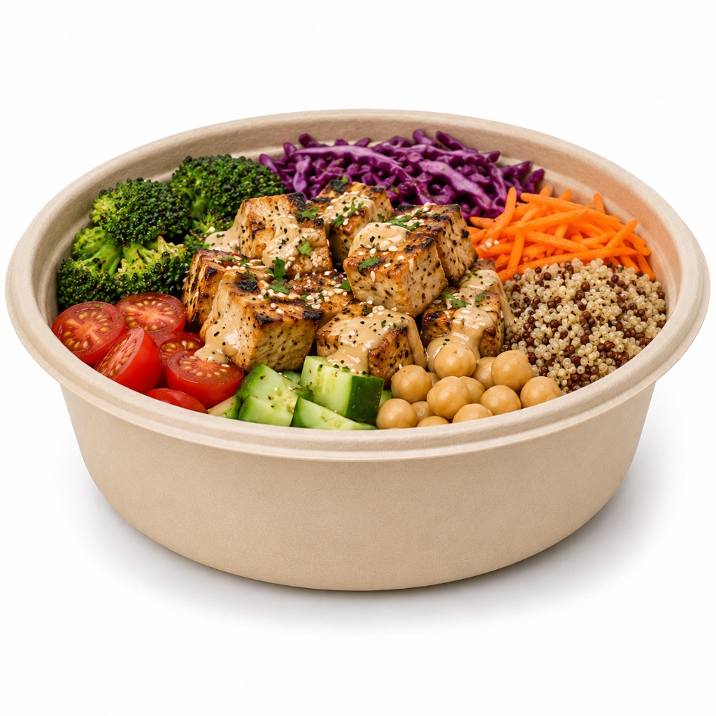 16 oz (500ml) Round Bowl with food