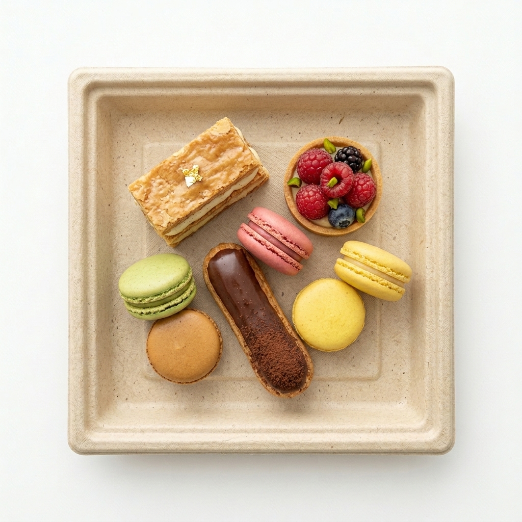 1 D Tray (Square) with food