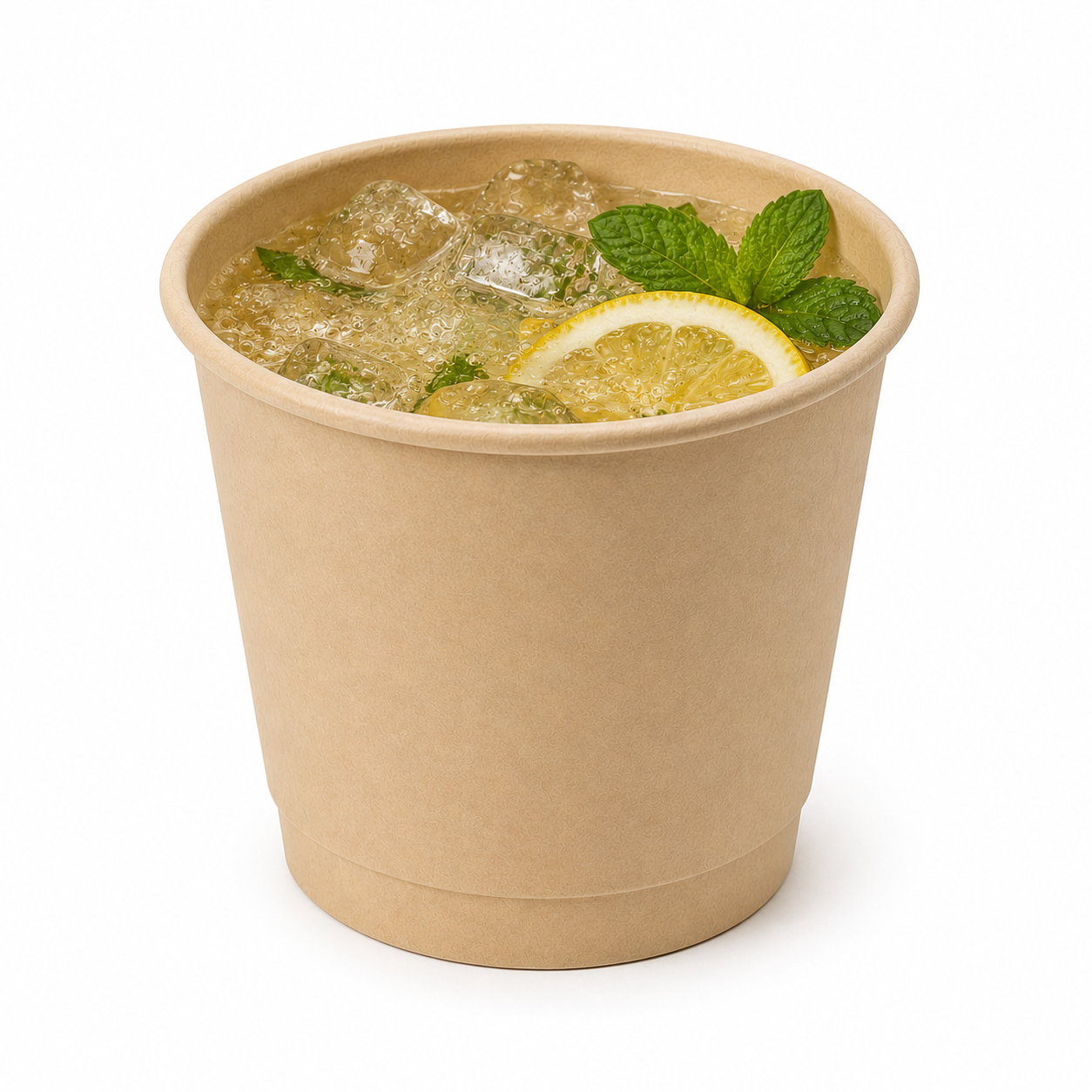 8oz (250ml) Bagasse Glass with food